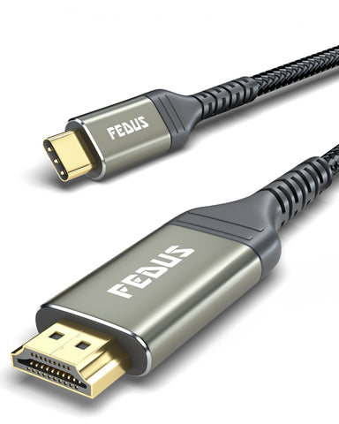 FEDUS USB C to HDMI Cable, 4K@60Hz Type-C to HDMI Adaptor for Home Office and MAC Thunderbolt 3/4 Compatible USB C to HDMI Converter for Laptop, Mobile, iPad Pro, MacBook, Chromebook, TV, Monitor