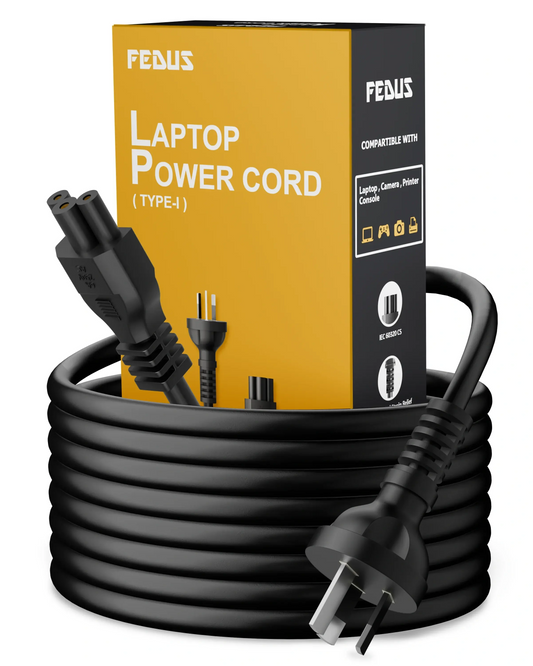 FEDUS 1.8M 3 Prong AU Australia SAA 3 Pins Plug 18 AWG Power Cord with IEC 320 C5 AU Plug Clover Leaf Laptop Pure Copper Power Cable for PCs Monitors Power adapters, Printer, Appliances Cheeku Technologies
