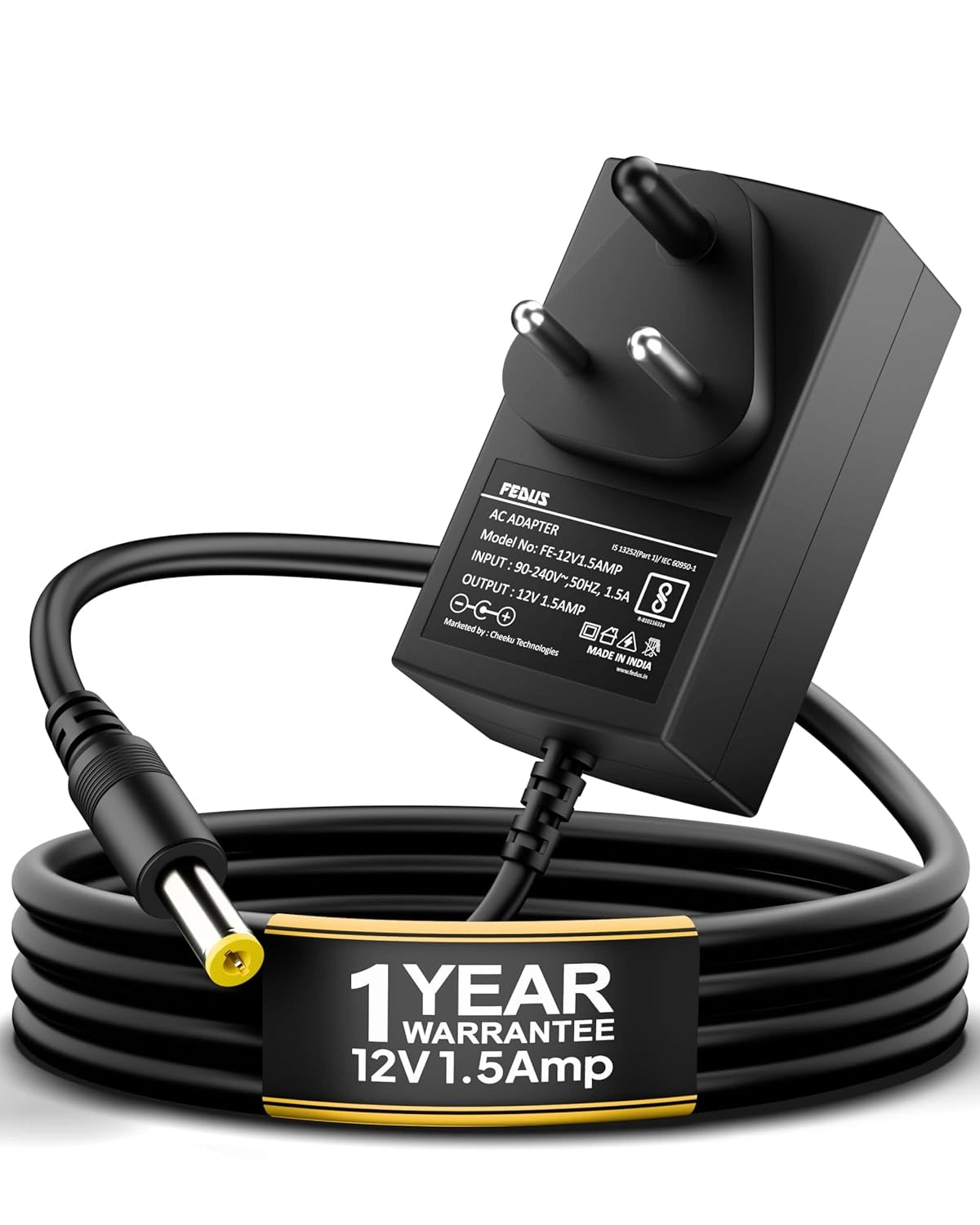 FEDUS 12V DC Power Adapter, SMPS for LCD Monitor, TV, LED Strip, CCTV, 12 Volt Power Adapter, AC Input 100-240V DC Output 12 Volt