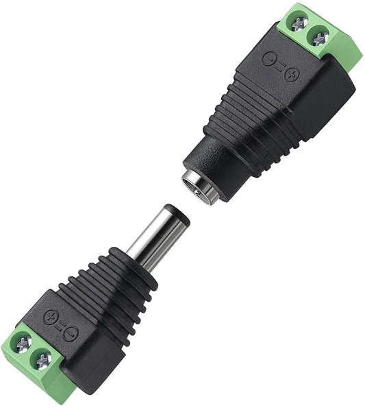 FEDUS 15 Pairs DC Power Jack Plug Adapter Connector,12V, 24V Male +Female 2.1 X 5.5MM DC Power Terminal Barrel connector for CCTV Camera/Led Strip Light, DVR, Car Rearview Monitor System FEDUS