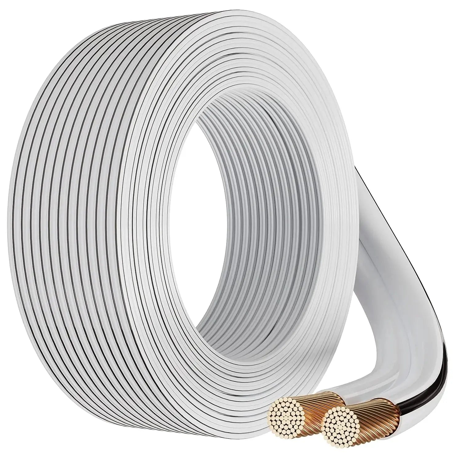 FEDUS 16 Gauge/AWG Speaker Wire Oxygen-Free Copper 2 Conductors Audio Speaker Cable for Car Speakers Stereos, Subwoofer, Home Theater Speakers, HiFi Surround Sound white/black FEDUS