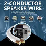 FEDUS 16 Gauge/AWG Speaker Wire Oxygen-Free Copper 2 Conductors Audio Speaker Cable for Car Speakers Stereos, Subwoofer, Home Theater Speakers, HiFi Surround Sound white/black FEDUS