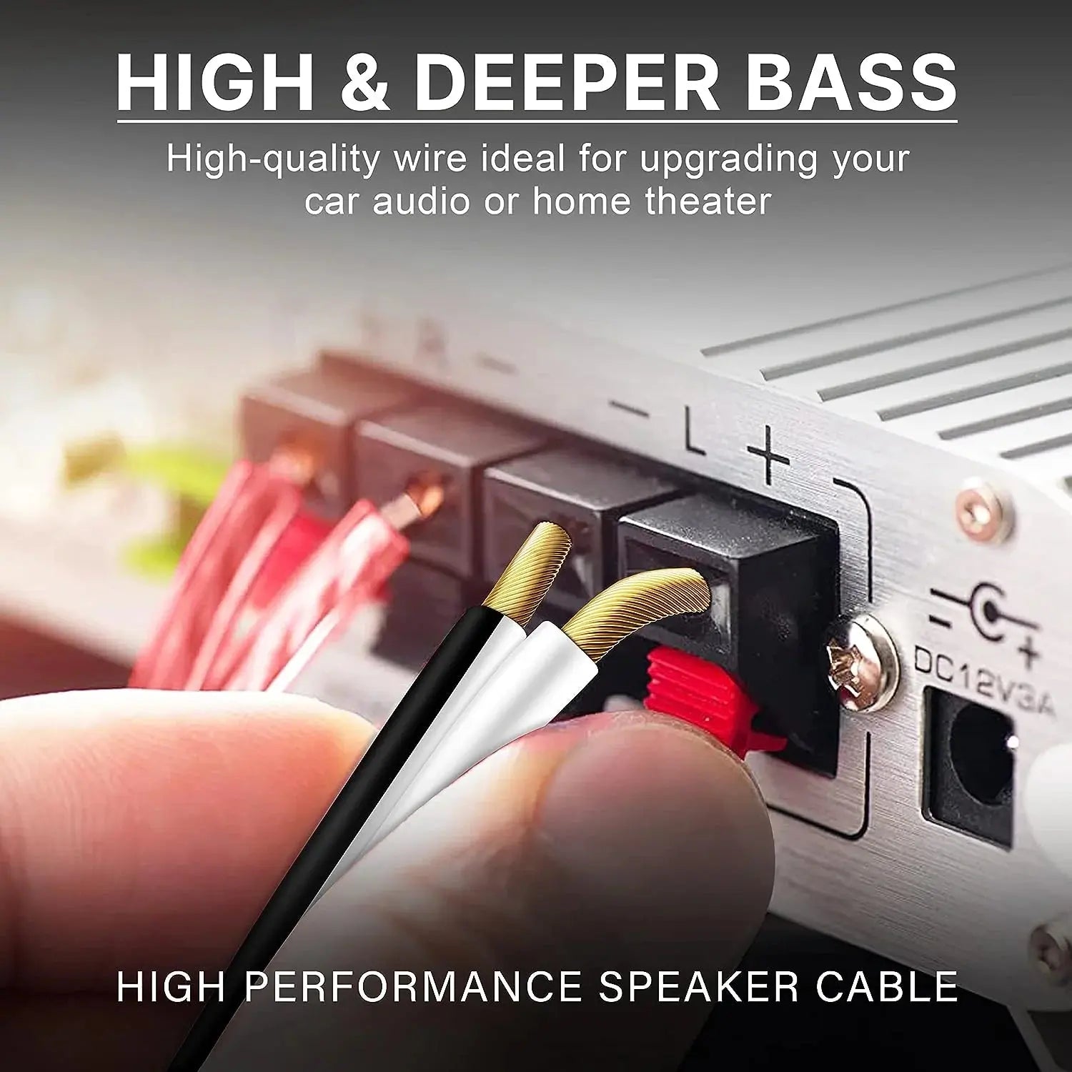 FEDUS 16 Gauge/AWG Speaker Wire Oxygen-Free Copper 2 Conductors Audio Speaker Cable for Car Speakers Stereos, Subwoofer, Home Theater Speakers, HiFi Surround Sound white/black FEDUS