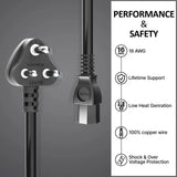 FEDUS 16A 250v Heavy Duty Copper Power Cord 16 Amp Indian Power Plug to IEC 13 Socket, 3 Pin Power Plug Cord FEDUS