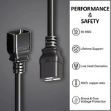 FEDUS 16A IEC C19 to C20 Male to Female Server Power Extension Cord Heavy Duty Server Power Cord-16awg 1.5 Sqmm for Servers/Routers/Network Switches/Blade Server Enclosures FEDUS