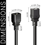 FEDUS 16A IEC C19 to C20 Male to Female Server Power Extension Cord Heavy Duty Server Power Cord-16awg 1.5 Sqmm for Servers/Routers/Network Switches/Blade Server Enclosures FEDUS