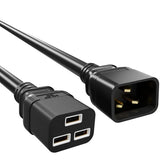 FEDUS 16A IEC C19 to C20 Male to Female Server Power Extension Cord Heavy Duty Server Power Cord-16awg 1.5 Sqmm for Servers/Routers/Network Switches/Blade Server Enclosures FEDUS