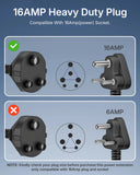 FEDUS 16Amp 3000W Heavy Duty Male to Female 3 Pin 16AMPS Power Extension Cord Wire 16A 16AWG Long Indoor Outdoor Power Extension Electrical Extender Power Cable for appliances Electronics Tool FEDUS