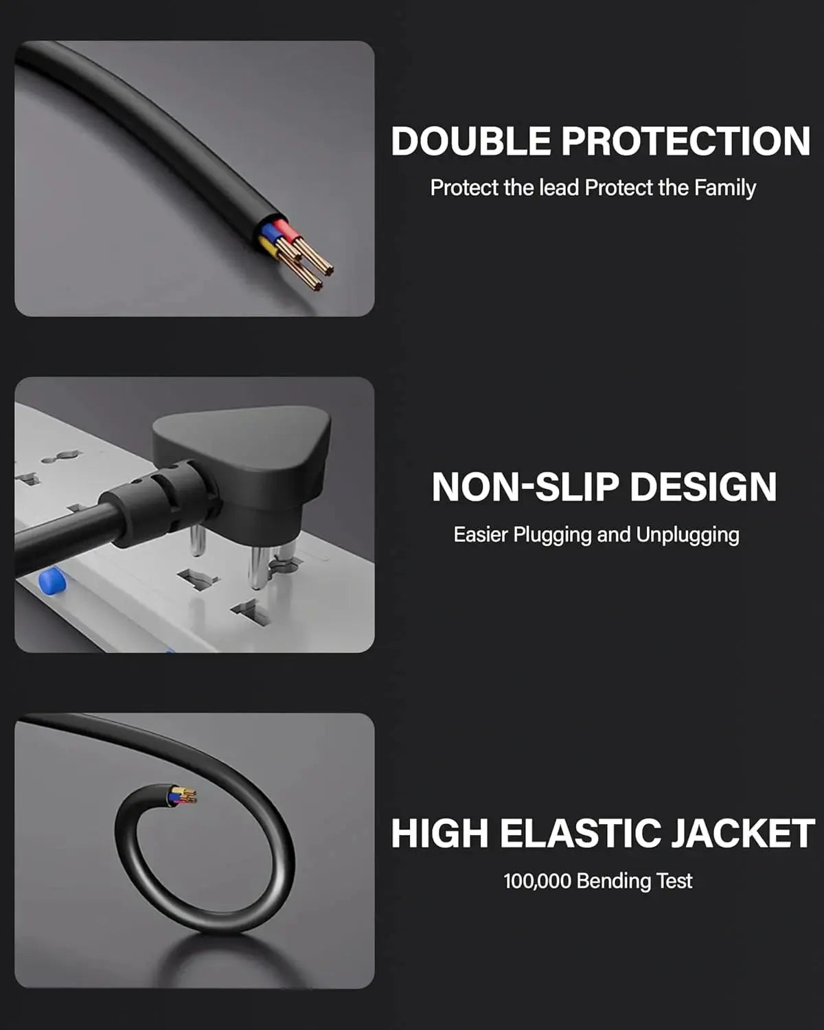 FEDUS 3 Pin AC Laptop Power Cord Cable Notebook Computer Replacement Charger Cord Wire 18AWG Laptop Adapter Power Cable Laptop Charger Power Cord Universal Mickey Mouse Connector Power Cord FEDUS