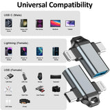 FEDUS 2-in-1 OTG adapter, OTG Cable, Lightning & USB C to USB 3.0 Adapter, Pendrive connector type C OTG connector Cheeku Technologies