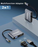 FEDUS 2-in-1 USB Hub Type C Hub, USB C Hub, USB Type C to 4K HDMI Adapter Converter, Type C to VGA Adaptor Converter for MacBook Pro/Air, iPhone, Phones, Tablets, Pc Computer FEDUS