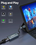 FEDUS 2-in-1 USB 3.0 to Ethernet Adapter, USB C to Ethernet RJ45 Adapter, Gigabit 1000Mbps LAN Network Adapter Supporting Windows and Mac, Laptop, Desktop USB Type-C to LAN RJ45 connector-Plug & Play FEDUS