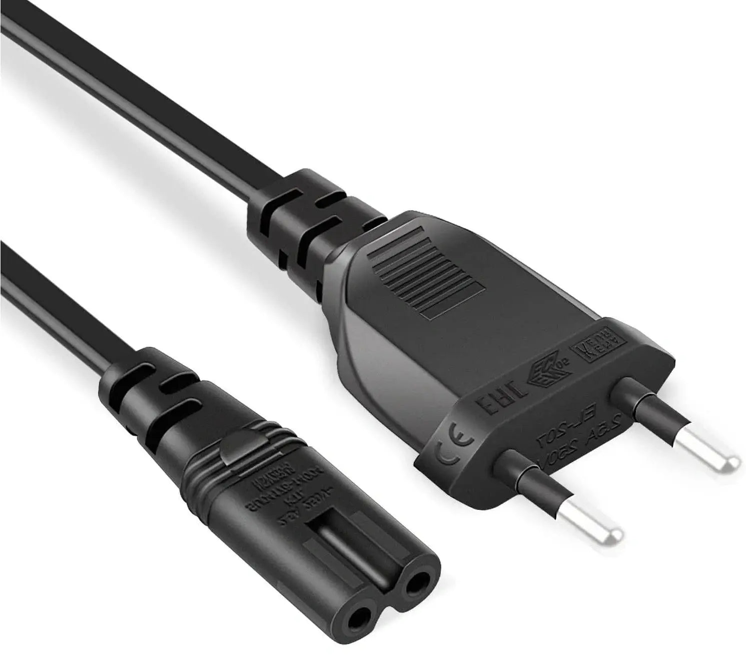 FEDUS Black 2-pin Universal Replacement AC Power Cord Cable Wire for LED TV, Printer, Play Station, Laptop PC Notebook Computer, Tape Recorder, Camera FEDUS