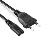FEDUS Black 2-pin Universal Replacement AC Power Cord Cable Wire for LED TV, Printer, Play Station, Laptop PC Notebook Computer, Tape Recorder, Camera FEDUS