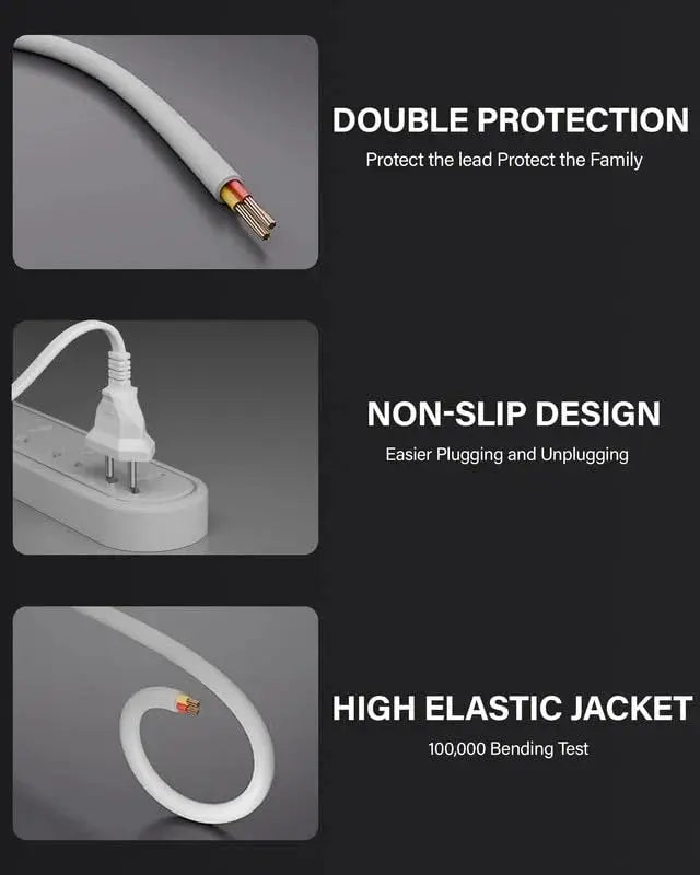 FEDUS 2-pin Universal Replacement AC Power Cord Cable Wire for LED TV, Printer, Play Station, Laptop PC Notebook Computer, Tape Recorder, Camera, White FEDUS