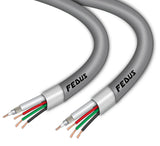 FEDUS 23AWG Pure Copper 3+1 CCTV Camera Coaxial Cable For High-Speed Audio Video Signal BNC Video & Power Cord With Breading Alloy Positive Negative Mic Earth Wire FEDUS