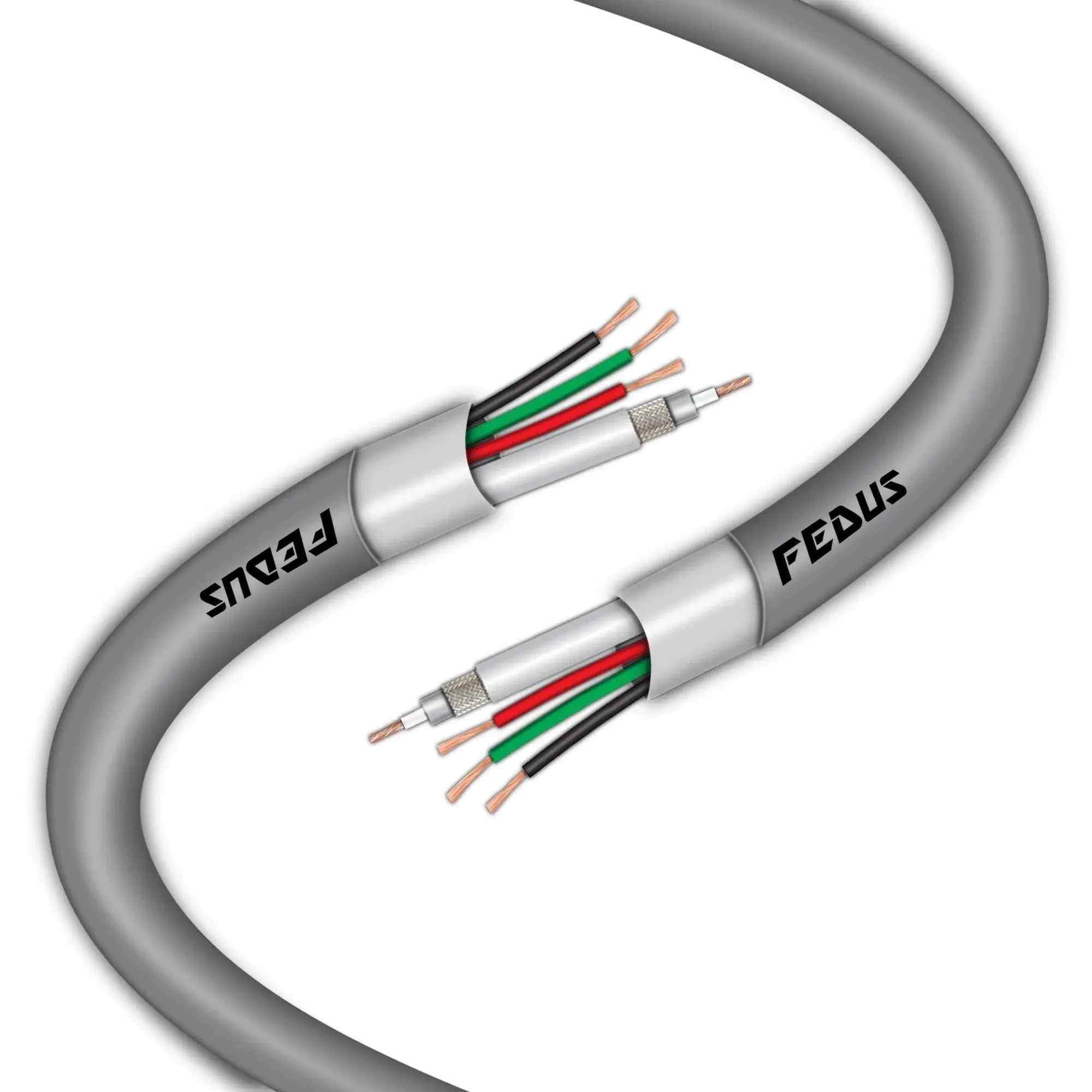 FEDUS 23AWG Pure Copper 3+1 CCTV Camera Coaxial Cable For High-Speed Audio Video Signal BNC Video & Power Cord With Breading Alloy Positive Negative Mic Earth Wire FEDUS