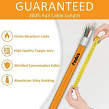 FEDUS 23AWG Pure Copper 3+1 CCTV Camera Coaxial Cable For High-Speed Audio Video Signal BNC Video & Power Cord With Breading Alloy Positive Negative Mic Earth Wire in Orange Colour FEDUS