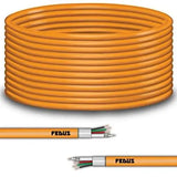 FEDUS 23AWG Pure Copper 3+1 CCTV Camera Coaxial Cable For High-Speed Audio Video Signal BNC Video & Power Cord With Breading Alloy Positive Negative Mic Earth Wire in Orange Colour FEDUS