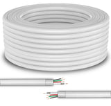 FEDUS 23AWG Pure Copper 3+1 CCTV Camera Coaxial Cable For High-Speed Audio Video Signal BNC Video & Power Cord With Breading Alloy Positive Negative Mic Earth Wire in White Colour FEDUS