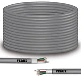 FEDUS 23AWG Pure Copper 3+1 Outdoor CCTV Camera Coaxial Cable For High-Speed Audio Video Signal BNC Video & Power Cord With Breading Alloy Positive Negative Mic Earth Wire for all Security Camera DVR FEDUS