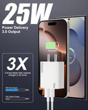 FEDUS 25W Fast Charging Type C & USB Fast Charger Adapter, PPS Protection, QC + PD, BIS Certified, for iPhone,Samsung,Oneplus, Android mobile, Tablets, Power Banks, Smart Watches, Earbuds