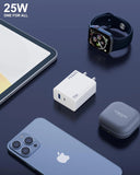 FEDUS 25W Fast Charging Type C & USB Fast Charger Adapter, PPS Protection, QC + PD, BIS Certified, for iPhone,Samsung,Oneplus, Android mobile, Tablets, Power Banks, Smart Watches, Earbuds
