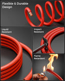 FEDUS 3 Core Pure Copper Power Cable Cord Flame Retardant Heavy Duty Industrial Grade Heavy Load Flexible Heat Resistant Electrical 100% Oxygen-Free Copper Wire for Home Appliances FEDUS