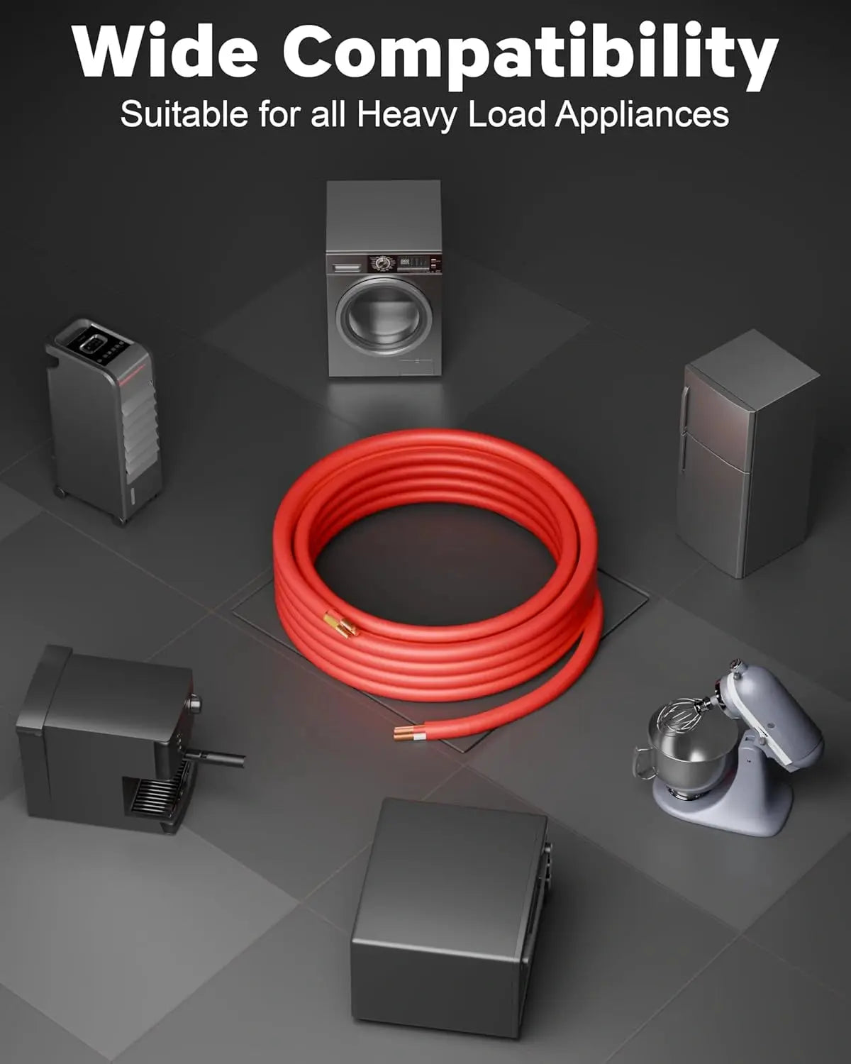 FEDUS 3 Core Pure Copper Power Cable Cord Flame Retardant Heavy Duty Industrial Grade Heavy Load Flexible Heat Resistant Electrical 100% Oxygen-Free Copper Wire for Home Appliances FEDUS
