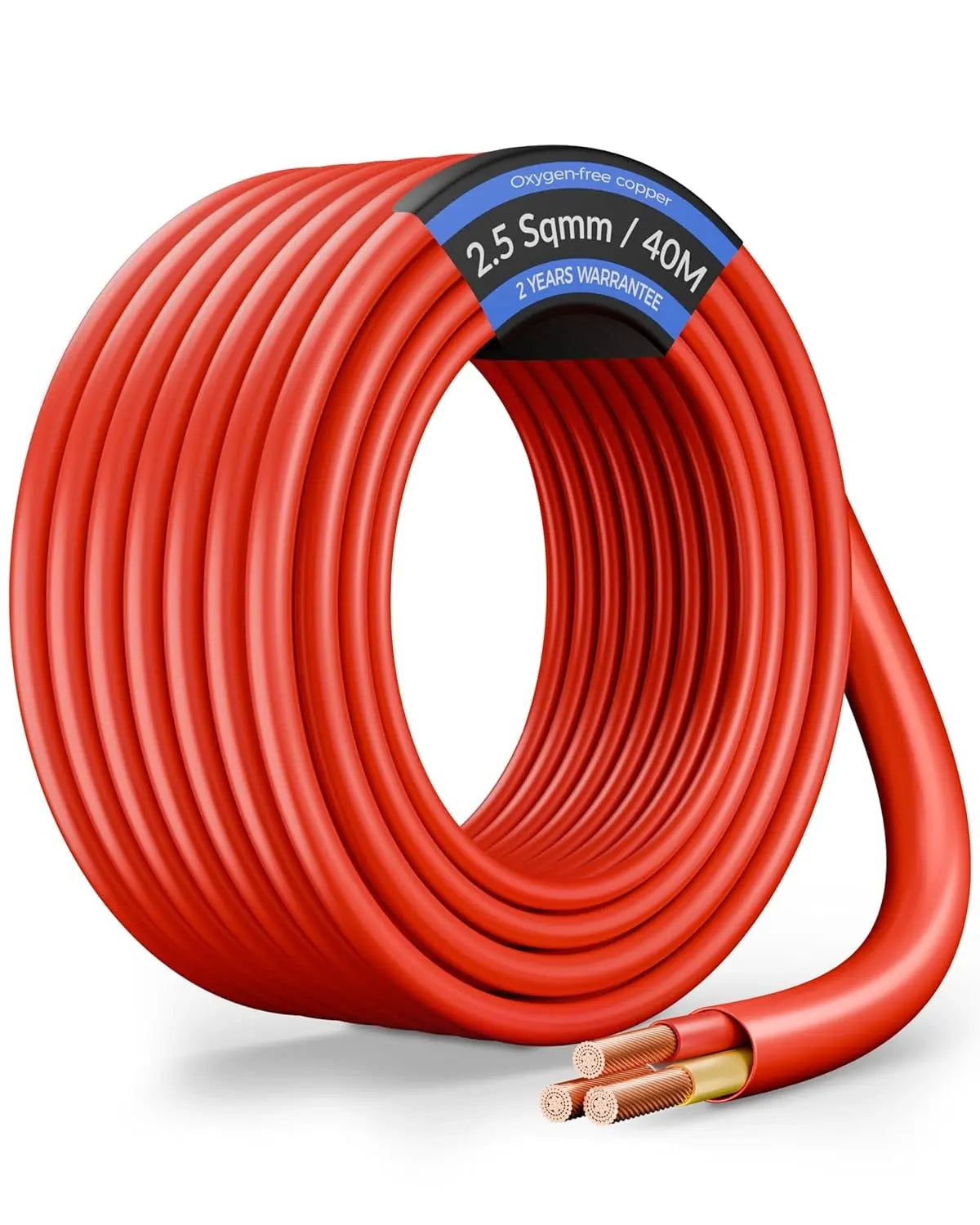FEDUS 3 Core Pure Copper Power Cable Cord Flame Retardant Heavy Duty Industrial Grade Heavy Load Flexible Heat Resistant Electrical 100% Oxygen-Free Copper Wire for Home Appliances FEDUS