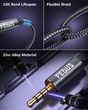 FEDUS 3.5 mm Male to Female Aux Extension Audio Cable with Microphone, Nylon Braided TRRS 4 Pole Stereo Audio Extender Cord Aux Cable for Car, Aux Cable for Speakers, Earphone Headphone, Phone Cheeku Technologies