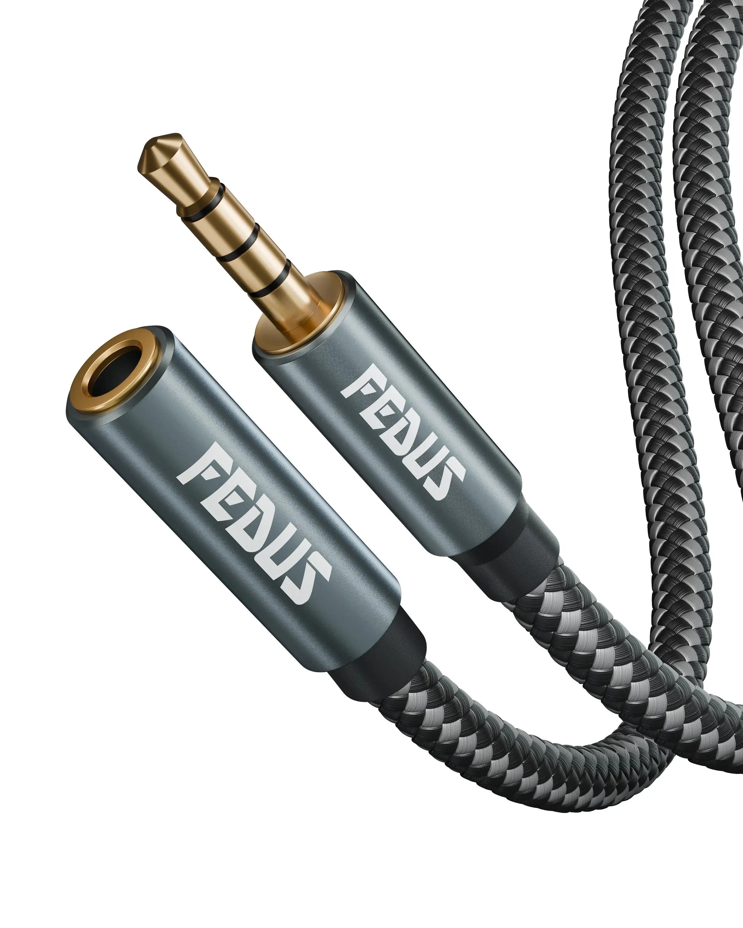 FEDUS 3.5 mm Male to Female Aux Extension Audio Cable with Microphone, Nylon Braided TRRS 4 Pole Stereo Audio Extender Cord Aux Cable for Car, Aux Cable for Speakers, Earphone Headphone, Phone Cheeku Technologies