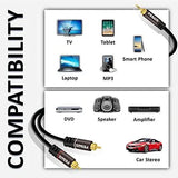FEDUS 3.5mm to RCA Cable, RCA to 3.5mm Male Audio Adapter 2RCA Gold Plated Shielded Stereo Y Braided Audio Adapter Cord RCA to AUX Cable for Smartphones, MP3, Tablets, Speakers, Home Theatre FEDUS