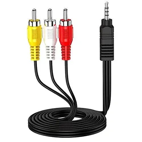 FEDUS 3 Meter 3.5mm to RCA Camcorder Handycam AV Audio Video Output Cable 3.5mm Stereo 1/8 TRRS to 3 RCA Male Plug AUX Cable Converter Splitter Cord for TV, Smartphones, MP3, Tablets FEDUS