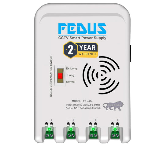 FEDUS 4 Channel SMPS for CCTV, Power Supply Adapter for up to 4 CCTV Security Cameras, CCTV Power Supply SMPS, Power Supply Adapter for Video Surveillance Camera System, CCTV, Dome, Bullet Cameras