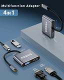 FEDUS 4-in-1 USB Hub Type C Hub, USB C Hub, USB Type C to 4K HDMI adapter Converter, Type C to USB 3.0@5gbps Type a Converter With 65W Power Delivery for MacBook Pro/Air, iPhone, Phones, Tablets, Pc Computer FEDUS