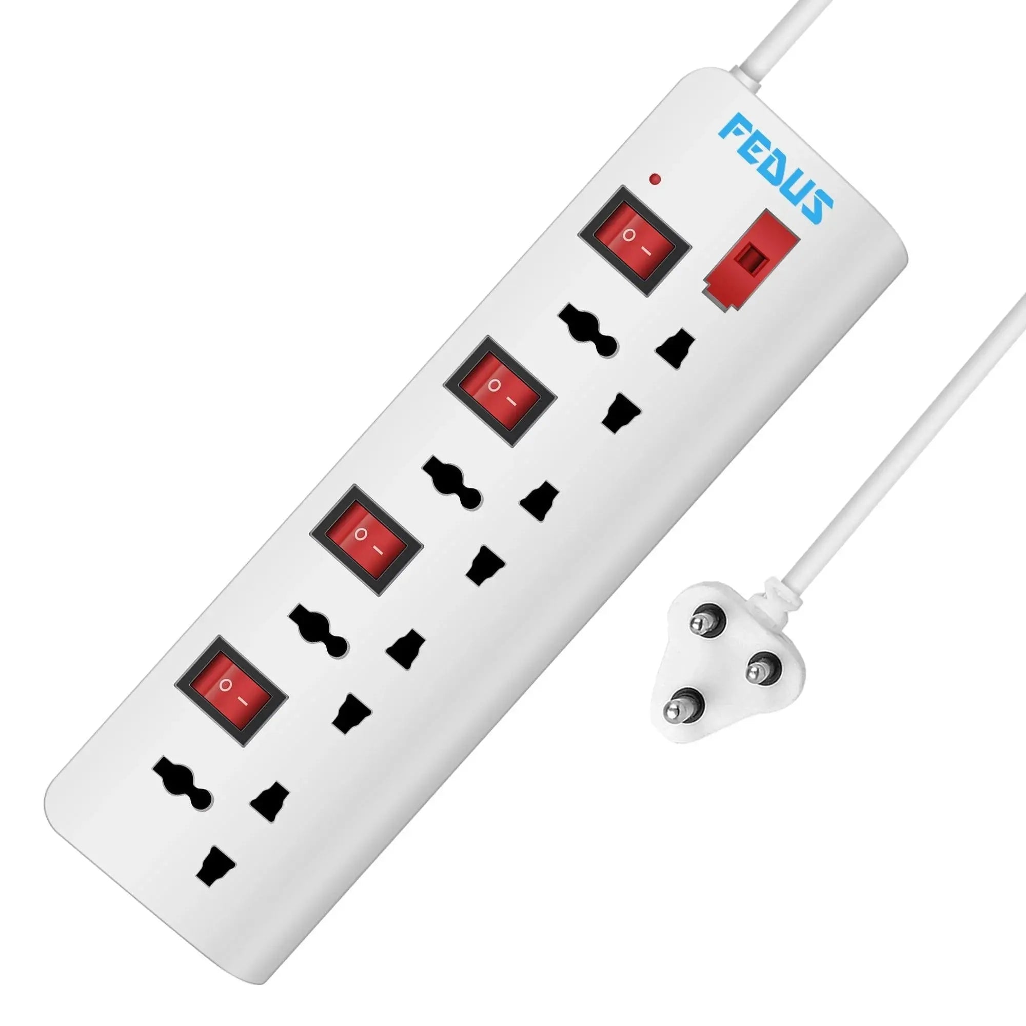 FEDUS Extension Boards, Long Wire Switch Board Extension | Extension Boards with Switch, Extension Board with Long Wire, Extension Board for Computer, Surge Protectors Spike Buster, Switch Board FEDUS