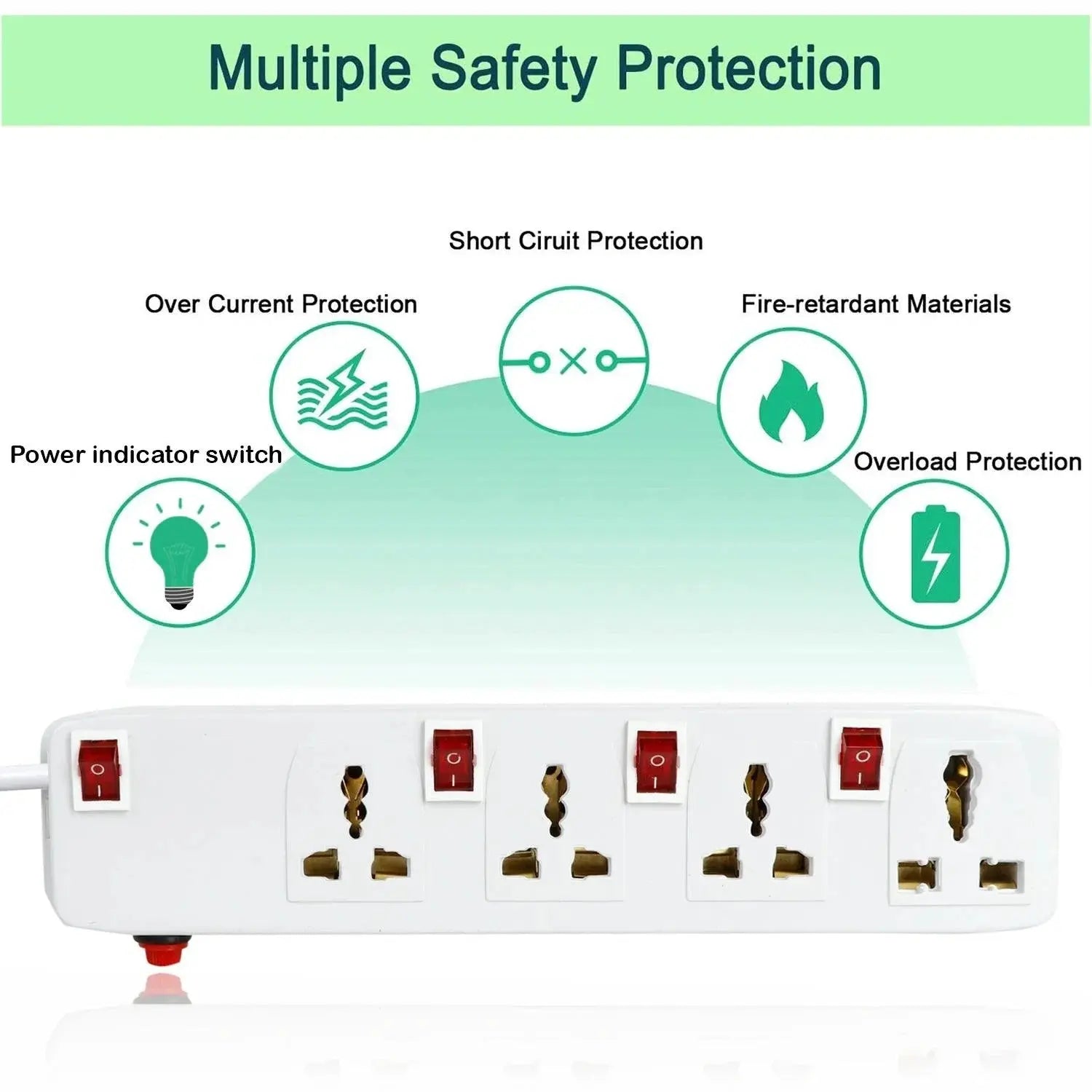 FEDUS Switch Board Extension, Extension Boards with Switch, Extension Cords, Extension Board with Long Wire, Extension Board for Computer, Surge Protectors Spike Buster, Switch Board Organizer 4M/13F FEDUS