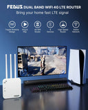 FEDUS 4G Mobile Sim Based Router with 5dbi Triple Antenna 150 Mbps Speed Plug and Play Unlocked Wi-Fi Router with SIM Card Slot No Configuration Required Support All 4G Sim Card, NVR, DVR, WiFi Camera Cheeku Technologies