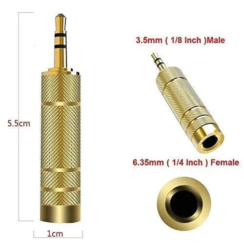 FEDUS 6.5mm Female to 3.5 mm Male Headphone Audio Stereo Sound Adapter Plug Converter Connector Adapter Jack (Gold Plated) Pack of 1 FEDUS
