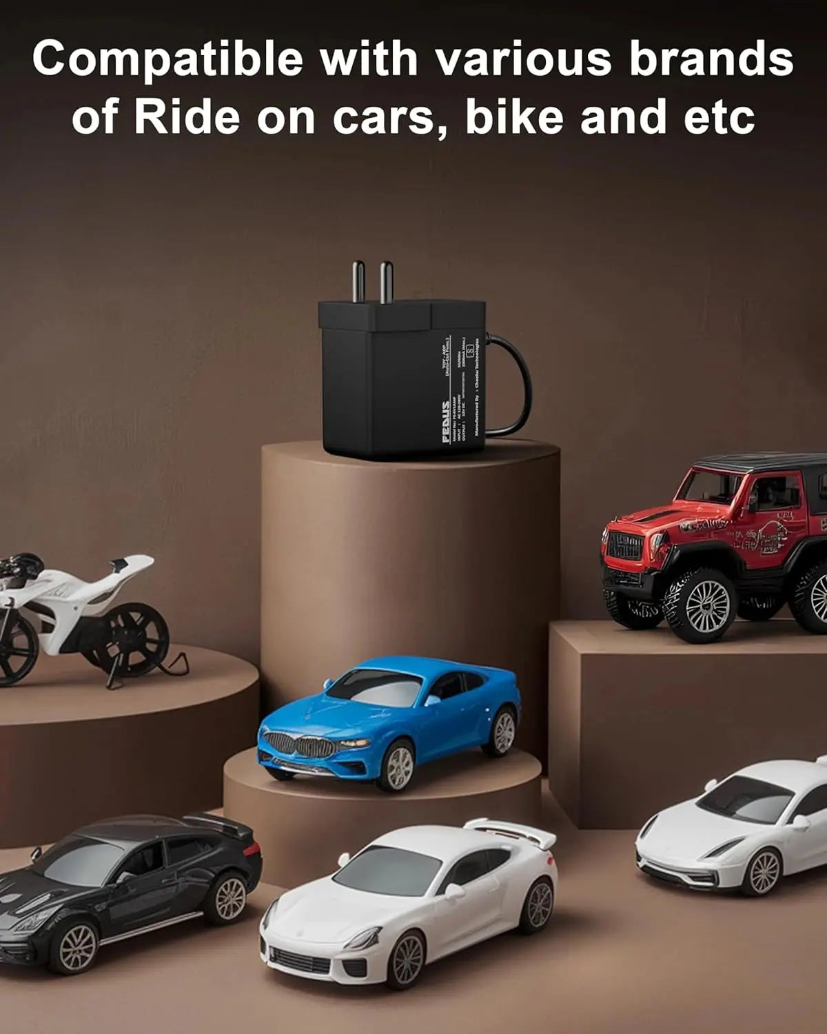 FEDUS 6v Adapter Charger for Kids Ride on Car Toys, 6 Volt Battery Charger with Charging Indicator & Auto-Cut Off Battery Power Adaptor for Kids Electric Car Children Mercedes, BMW, Audi, Motorcycle, Jeep FEDUS