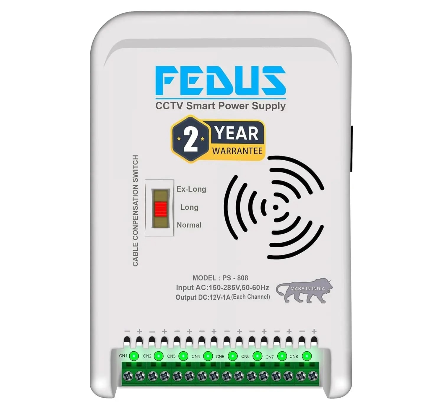 FEDUS 8 Channel SMPS for CCTV, Power Supply Adapter for up to 8 CCTV Security Cameras, CCTV Power Supply SMPS, Power Supply Adapter for Video Surveillance Camera System, CCTV, Dome, Bullet Cameras FEDUS