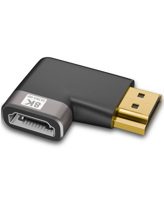 FEDUS 8K Ultra HD HDMI Connector 90 Degree L Shape Flat HDMI Male to Female Converter Right Angle HDMI Adapter Extender TV Led LCD TV Stick, Xbox, PS3 PS4 PS5, Supports 3D HDR, eARC, 8K@60Hz 4K@144Hz Cheeku Technologies