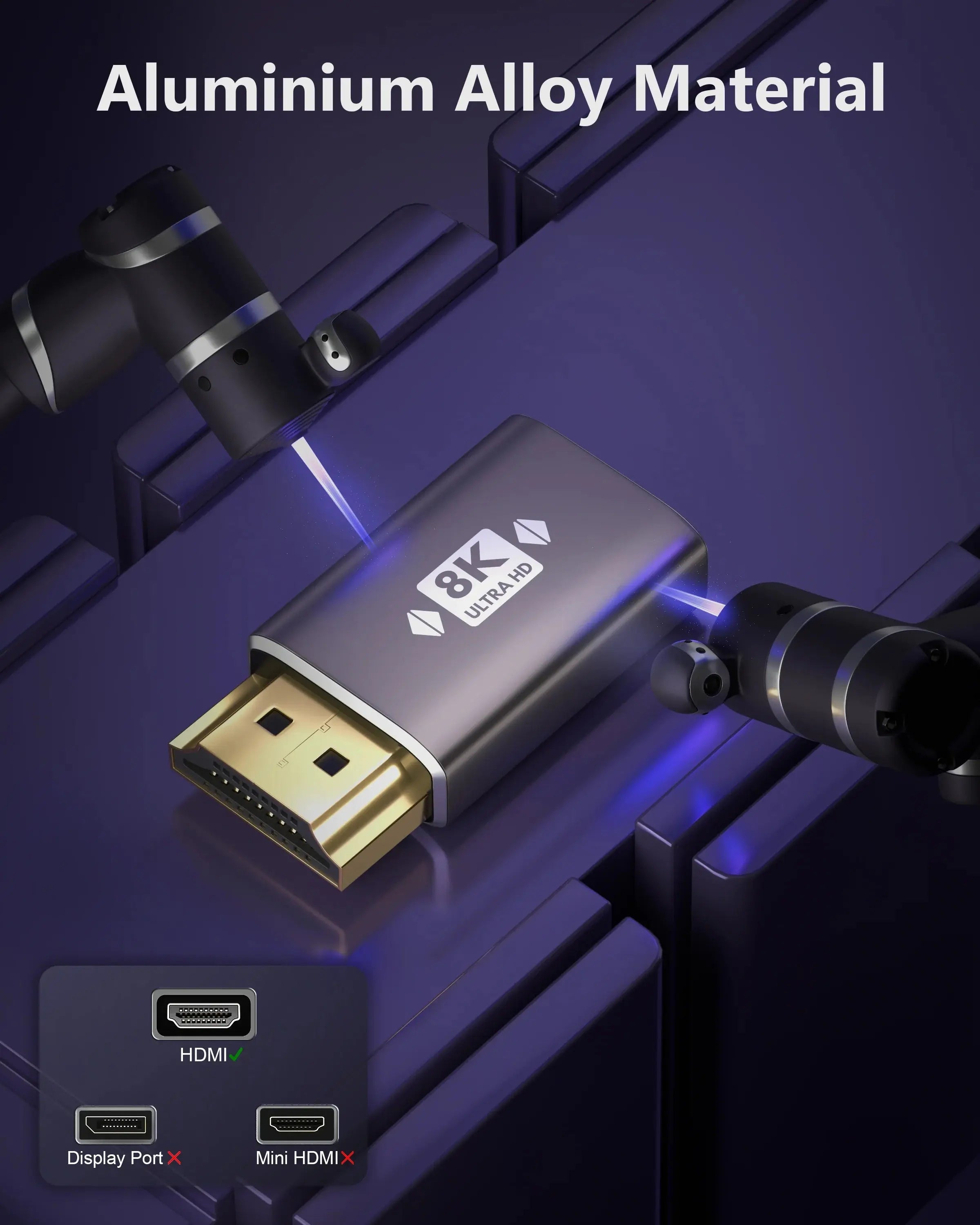 FEDUS 8K Ultra HD HDMI Connector HDMI Male to Female Converter, HDMI Extension, HDMI 2.1 Adapter Extender for TV Led LCD TV Stick, Xbox, PS4 PS5, Supports 3D HDR, eARC, 8K@60Hz 4K@144Hz Cheeku Technologies