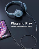 FEDUS 90 Degree 3.5 mm Male to Female Aux Extension Audio Cable with Microphone Nylon Braided TRRS 4 Pole Stereo Audio Extender Cord Aux Cable for Car for Speakers, Earphone Headphone, Phone FEDUS