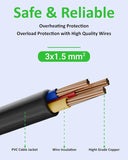 FEDUS AC Power Cord 3 Prong C14 Male to C19 Female 9.8Ft 250V 16A Heavy Duty PDU Power Extension Cable for Computer Printer Monitor Servers/Routers/Network Switches/Blade Server Enclosures/Data Rack FEDUS