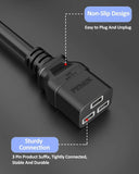 FEDUS AC Power Cord 3 Prong C14 Male to C19 Female 9.8Ft 250V 16A Heavy Duty PDU Power Extension Cable for Computer Printer Monitor Servers/Routers/Network Switches/Blade Server Enclosures/Data Rack FEDUS