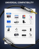 FEDUS Aux Cable for Speakers, Aux Extension Cable, 3.5 mm Male to Female Audio Cable TRS 3 Pole Stereo Audio Extender Cord Aux Cable for Car, Earphone, Headphone, Phone, Tablet FEDUS