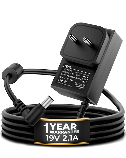 FEDUS BIS Certified 19V 2.1Amp Adapter for LG Monitor, Power Supply Cord of HDTV, LCD LED Monitor & TV Compatible for 19” 20” 21.5” 24” 27” 29” 32Inch TV, Input: 220V-50Hz 50mA Output 19V/2.1A FEDUS