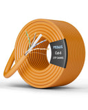 FEDUS Cat6 Ethernet Cable, High Speed 550Mhz 10 Gigabit Speed Utp Lan Cable, Network Cable Internet Cable Rj45 Cable Lan Wire, 6 Wires For Laptop, Pc, Television, Router, Modem-Orange Colour FEDUS